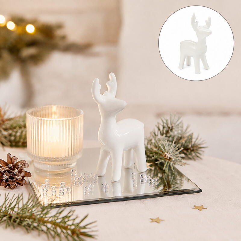 Rentier Sami, Porzellan, wei�, Weihnachtsfigur, Weihnachtsdeko, Deko Weihnachten