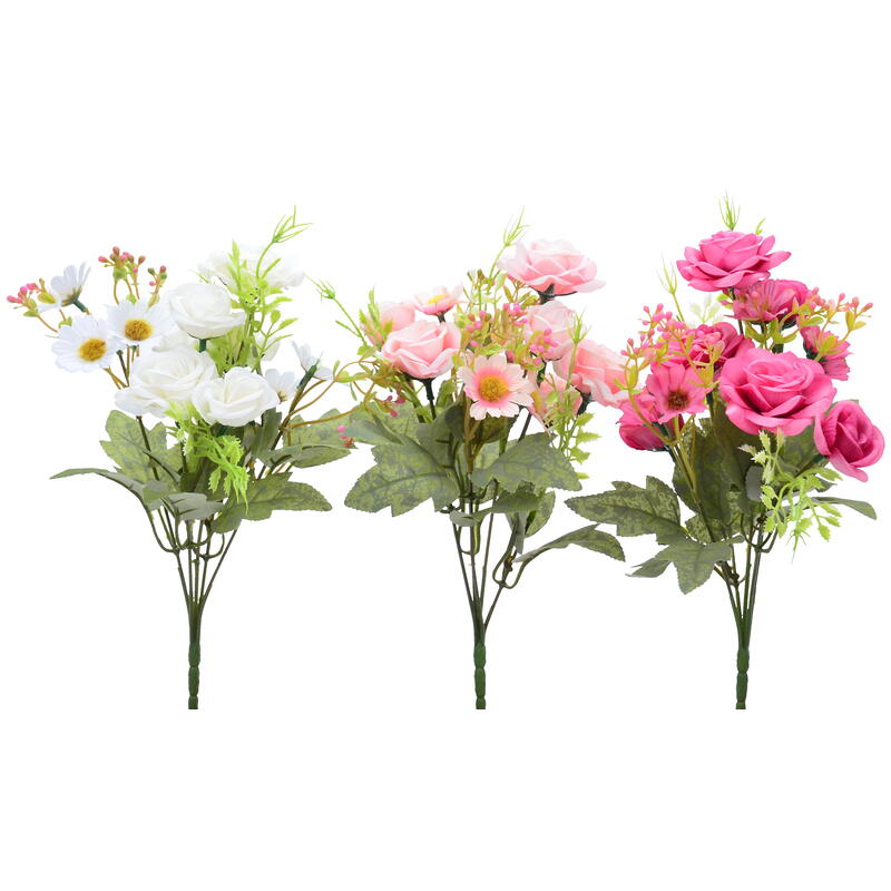 Rosen-Mix-Strauß, künstlicher Rosenstrauß, Rosen, Seidenblumen, künstlicher Strauß, Kunstblumen