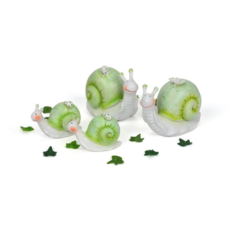 Schnecke Mimi grün-weiß, Dekofigur, Frühlingsdeko