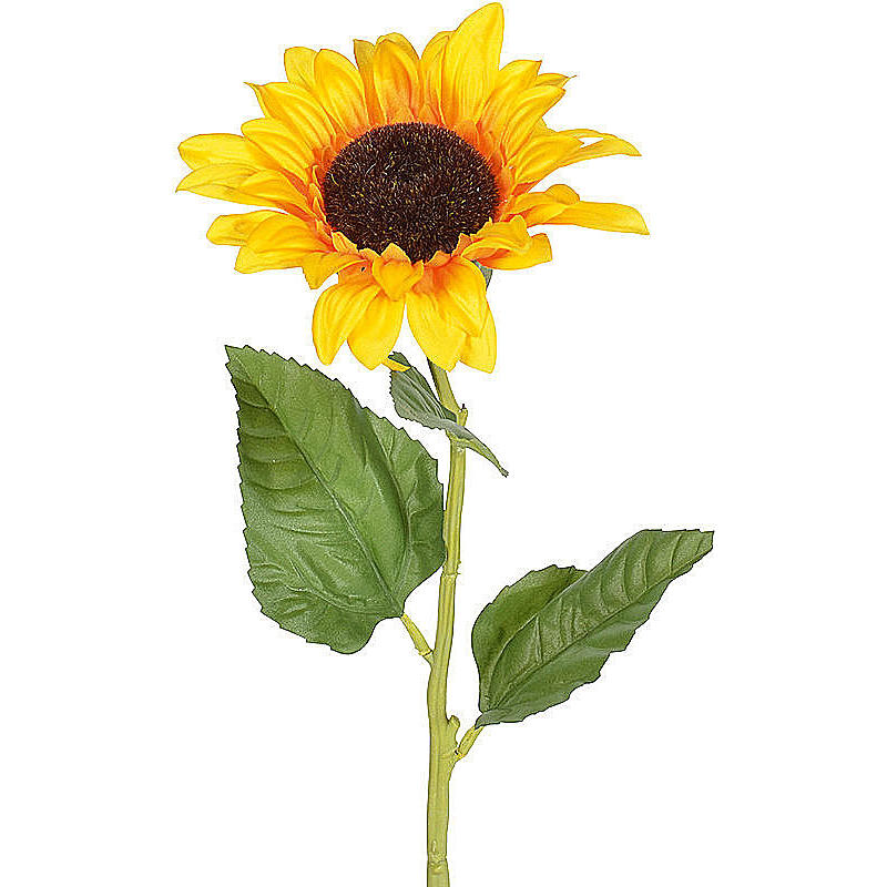 Deko 6 x Sonnenblume langstielig künstlich Seidenblumen Dekoration wie echt