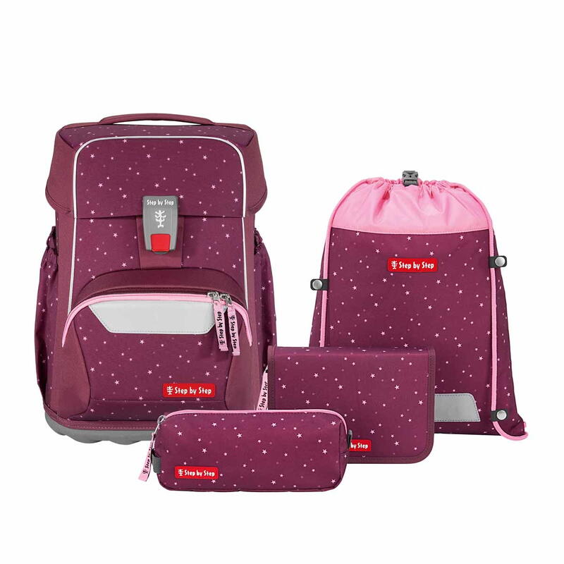 Step by Step BASIS, Schulranzen-Set 4-teilig, Berry Stars