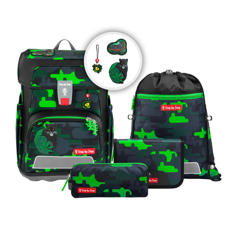Step by Step CLOUD, Schulranzen-Set 5-teilig, Black Cat Chiko