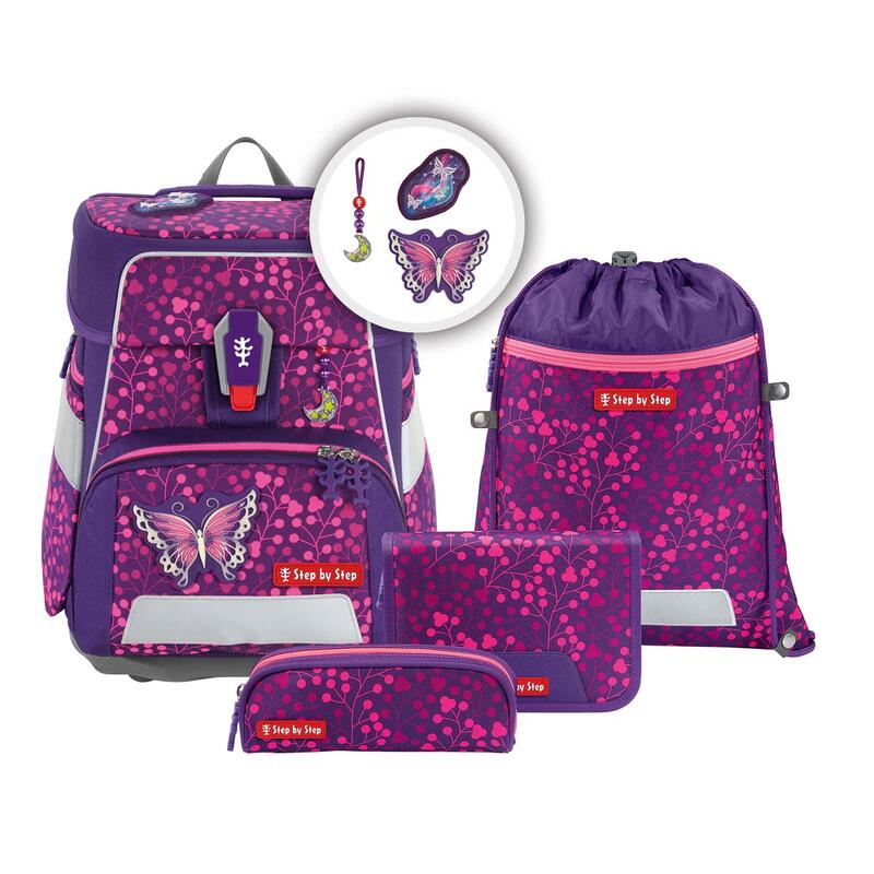 Step by Step SPACE SHINE, Schulranzen-Set 5-teilig, Butterfly Night Ina, Special Edition