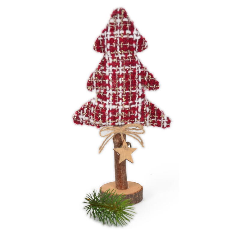 Stoffbaum auf Holzstamm, DekoBaum, Tannenbaum aus Stoff