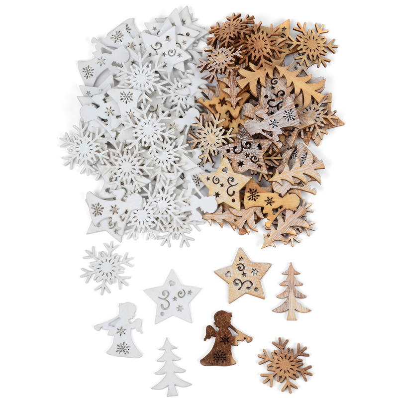 Streusortiment Christmas, Holz, Weihnachtsdeko, Deko Weihnachten