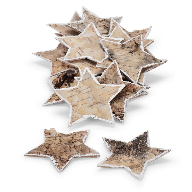 Streusterne gro, Birkensterne mit Rand, Streudeko Sterne, Weihnachtsdeko, Sterne zum Streuen, Holzsterne