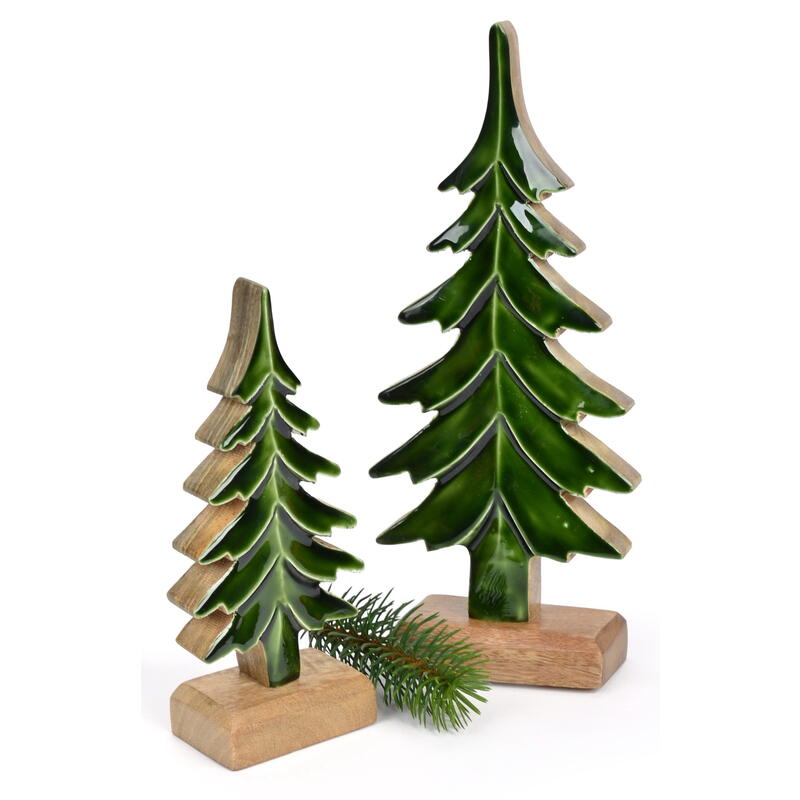 Tannenbaum lackiert aus Mangoholz, Dekobaum, Holzbaum, Weihnachtsdeko, Holz-Tanne