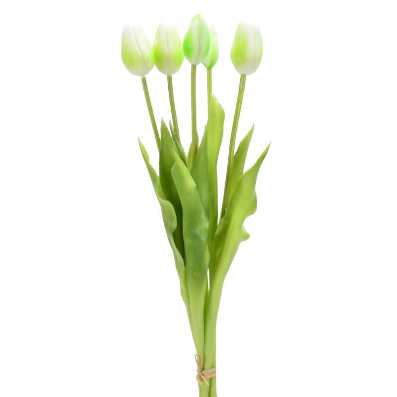 Tulpen-Bund Real Touch creme, Fr�hlingsblumen, Seidenblumen, Kunstblumen, Ostern, k�nstliche Tulpen