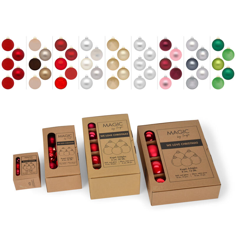 Weihnachtskugeln aus Glas, Christbaumkugeln, Glaskugeln für