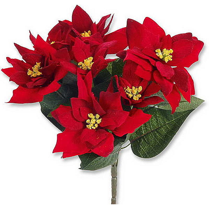 Weihnachtsstern Busch Kunstblume Seindenblume Kunstpflanze Kunstliche Blumen