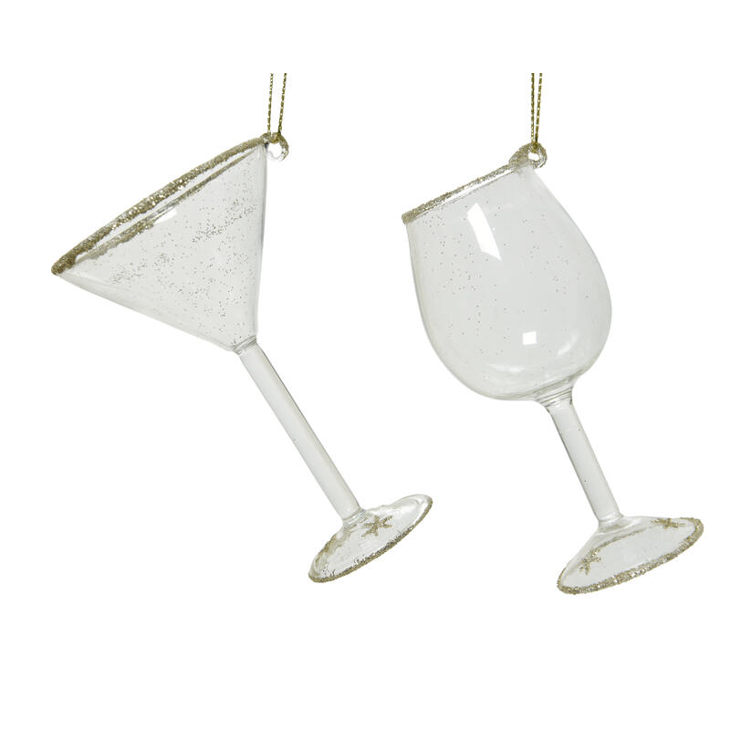 Wein- und Cocktailglas, Baumschmuck, Glasschmuck, Christbaumanhnger, Christbaumschmuck, Dekohnger