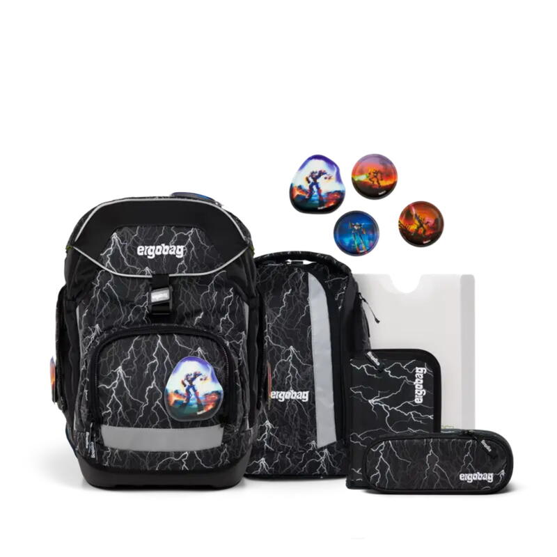 ergobag Schulranzen Pack, 6-teilig, Super ReflektBr, REFLEX EDITION