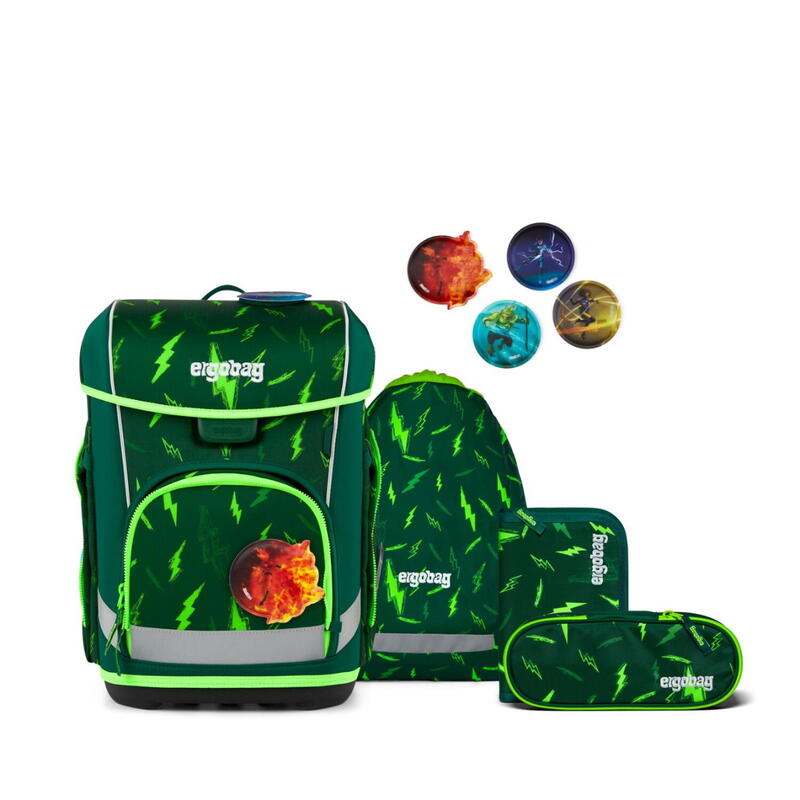 ergobag cubo light, Schulranzen-Set, 5-teilig, B�rtastisch, Color flash Edition