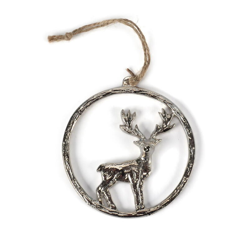 silbener Ring mit Hirsch, Hirsche, Weihnachten, Weihnachtsdeko, Walddeko