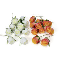 1 Rosen Kopf Deko Blüte 15cm Künstliche Kunst Seiden Blumen Rosenköpfe Floristik 