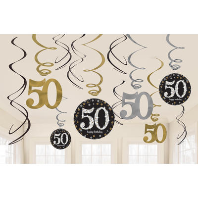 Zahlen Konfetti "50" Schwarz/Gold Geburtstag Dekoration Party Tischdeko