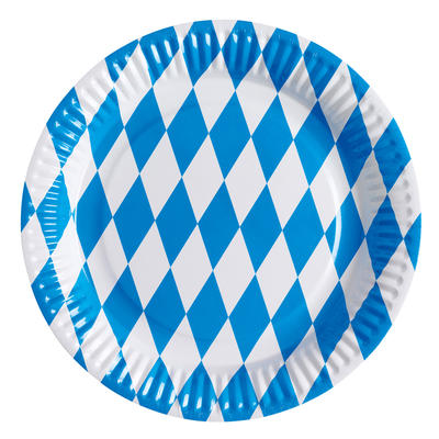   8 Bayern-Teller aus Pappe 23 cm, Pappteller, Party Deko, Dekorationen zum Geburtstag, Geburtstagsdekorationen, Partydekoration