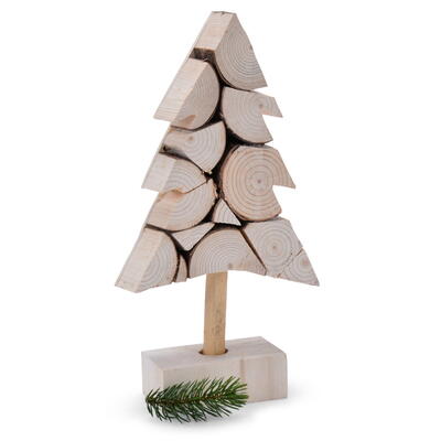 Baum, Holzbaum, Holz-Baum, Holztanne zum Stellen, Holzstückchen-Baum, Dekobaum, Weihnachtsdeko, Winterdeko
