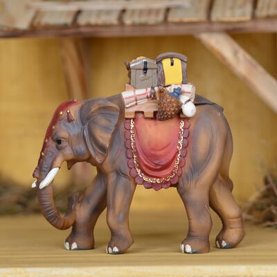  Elefant mit Gepäck Mathias Krippenfigur einzeln