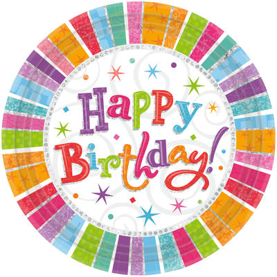   Happy Birthday - Party-Teller 8 Stück, Pappteller, Party Deko, Dekorationen zum Geburtstag, Geburtstagsdekorationen, Partydeko