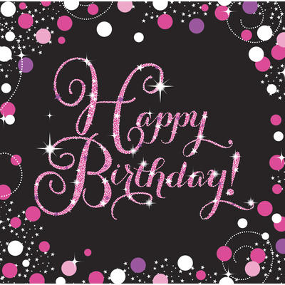  Happy Birthday  - Servietten  pink, Party Deko, Dekorationen zum Geburtstag, Geburtstagsdekorationen, Partydekorationen