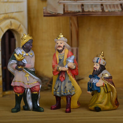  Heiligen Drei Könige im 3-teiligen Set - Johannes Krippe, Weihnachtkrippe, Krippenfiguren, Krippen