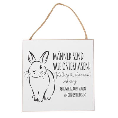  Holzschild - Mnner sind wie Osterhasen ..., Spruchschild, Deko-Schild, Spaschild, Wanddeko 