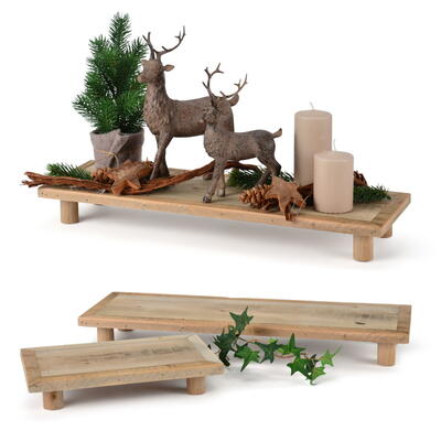   Holztablett mit Fen,   Tischpodest, Holztablett, Holzdeko, Holzbr