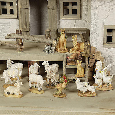   Krippenfiguren Tierset Schafe und Hoftiere, Krippentiere, Krippefiguren, Weihnachtskrippe, Weihnachsdeko