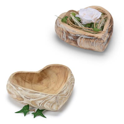  Schale, Holzschale, Schale aus Holz, Holzgef Herz, Herzschale 