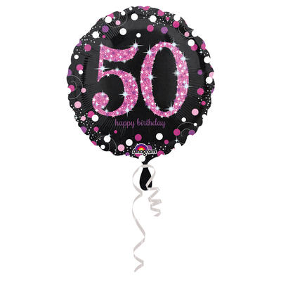   Sparkling Pink- Folienballon 50, 43 cm, Ballon, Luftballon, Party Deko, Partydekorationen, Geburtstag