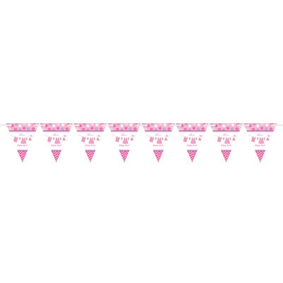   Wimpelkette With Love - Girl 4,57 m, Party Deko, Baby-Party Mdchen, Geburt