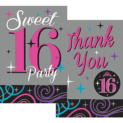 20 'Sweet 16' Einladungs- und Dankeskarten