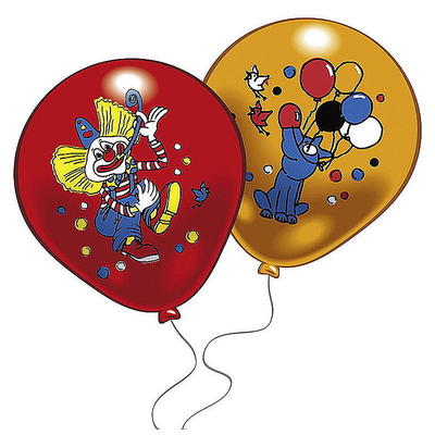 8 Clown Luftballon, Ballons, Party Deko, Partydekorationen