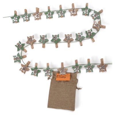 Adventskalender Clips, Wscheklammern fr Adventskalender, Holzklammern mit Zahlen 1-24, Adventsdeko