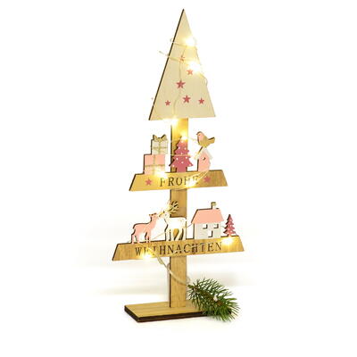 Baum Erzi mit Beleuchtung, Dekobaum, Holzbaum, Weihnachtsbaum, Weihnachtsdeko beleuchtet