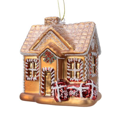 Baumschmuck Haus, Christbaumschmuck aus Glas, witziger Baumschmuck, Lebkuchenhaus zum Hngen