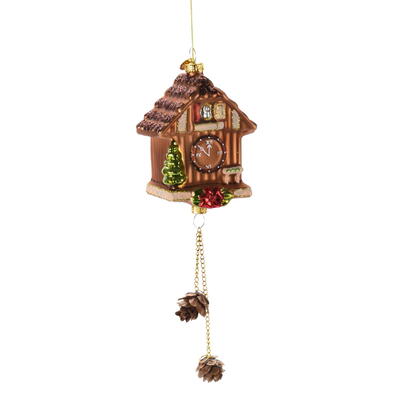 Baumschmuck, Kuckucksuhr Baumschmuck, Weihnachtskugel Uhr,  Christbaumschmuck Uhr, Baumbehang Kuckucksuhr, Weihnachtsdeko,W