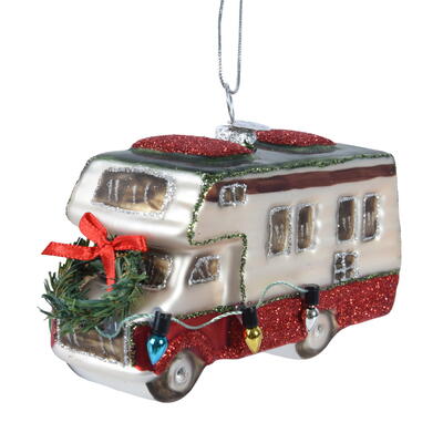 Baumschmuck Wohnmobil, Christbaumschmuck aus Glas, witziger Baumschmuck, Camper zum Hngen