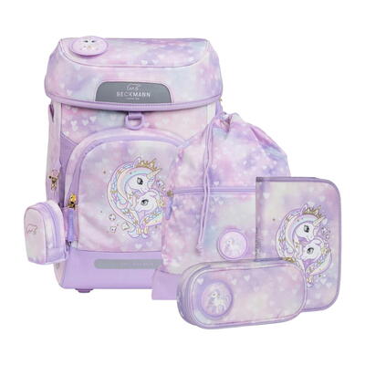 Beckmann Plus Air, Schulranzen-Set 6-teilig, Unicorn Princess Purple