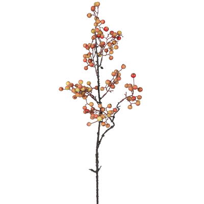 Beerenzweig braun-rot, Dekozweig, knstlicher Beeren-Zweig, Deko-Beerenzweig, Kunstpflanzen, Herbstdeko