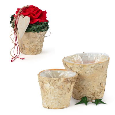 Birken-Pflanztopf, Birkentopf, Pflanztopf Birke, bertopf, Holztopf, Naturdeko, Pflanzgef