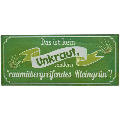 Blechschild Unkraut, Dekoschild, Gartenschild, Metallschild, Schild, Gartendeko