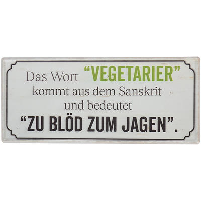 Blechschild Vegetarier, Metallschild, Schild, Dekoschild