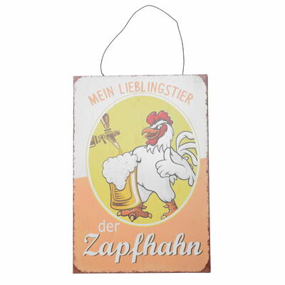 Blechschild Zapfhahn, Schild, Wandschild, Dekoschild, Metallschild, Schild mit Spruch 
