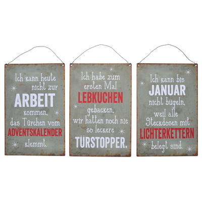 Blechschilder Adventszeit, Metallschild, Schild, Weihnachtsschild