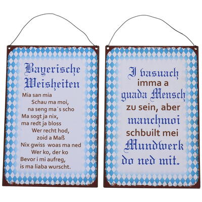 Blechschilder Bayern, Metallschild Bayer, Wandschild mit Spruch, Dekoschild mit bayrischem Spruch