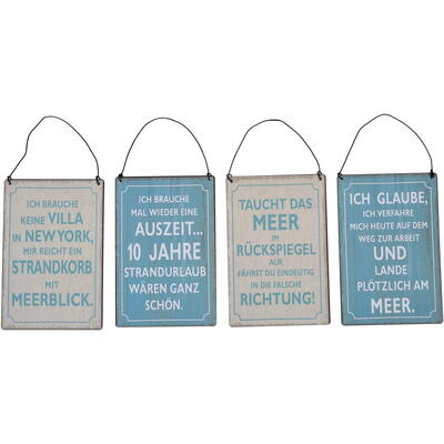 Blechschilder Meer, Metall-Schild mit Spruch, Sprcheschild, Dekoschild, Wandschild