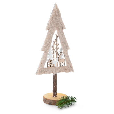Deko-Baum, Dekobaum, Holzbaum, Baum mit Waldmotiv, Weihnachtsdeko, Holz-Baum, Baum