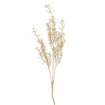 Deko-Beerenzweig gold, Winterzweig, künstlicher Zweig, Glitzerzweig, Weihnachtsdeko, Glitterdeko